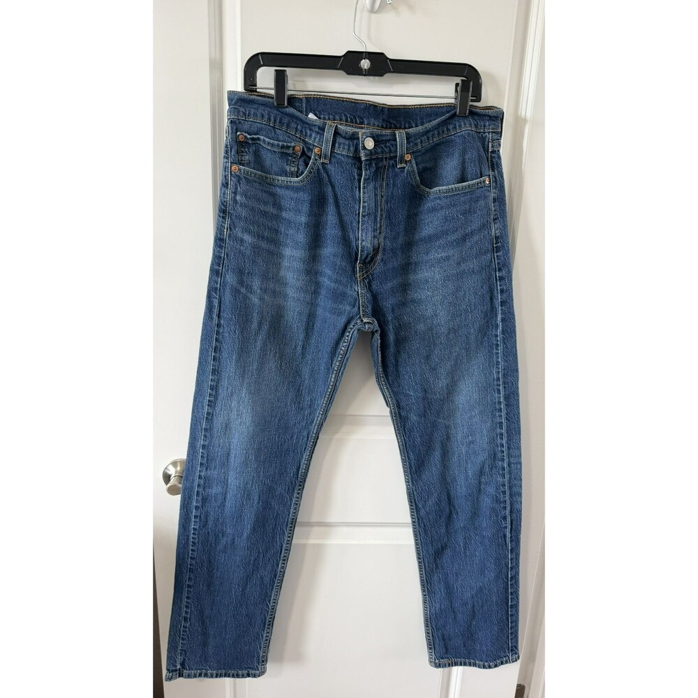 Levi's 505 Regular Fit Jeans 34 x 32 Men's Dark Blue Denim Straight Leg